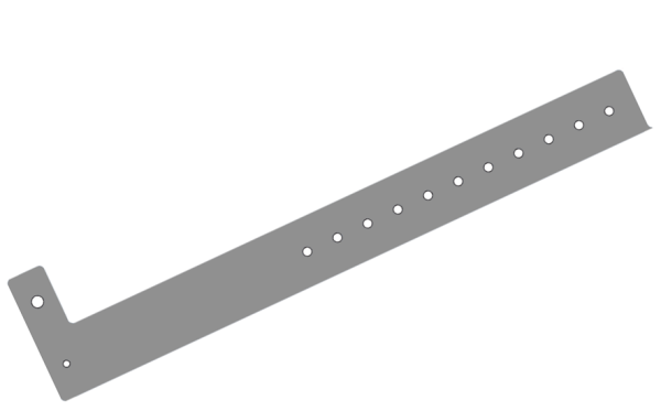 Plain Silver L Shaped 25mm Vinyl Wristbands