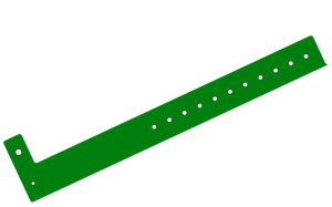 Plain Green L Shaped 25mm Vinyl Wristbands