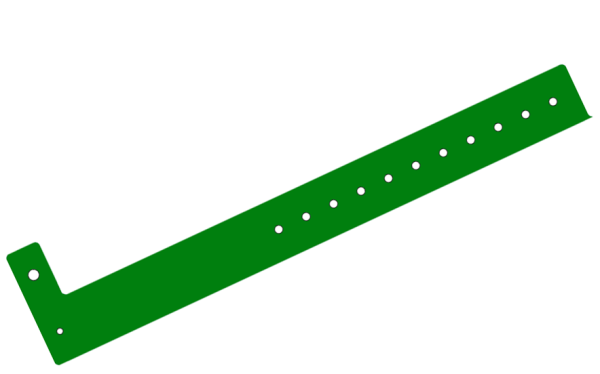 Plain Green L Shaped 25mm Vinyl Wristbands