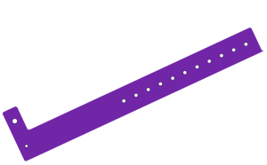 Plain Purple L Shaped 25mm Vinyl Wristbands