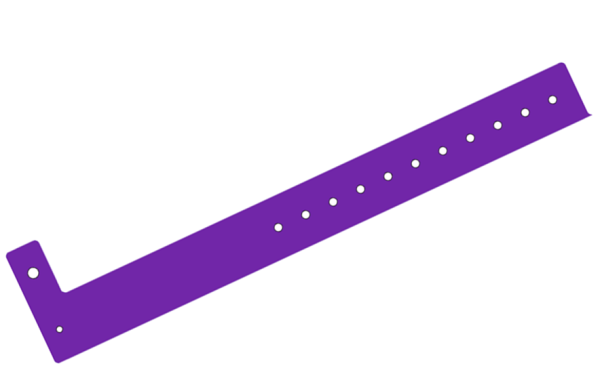 Plain Purple L Shaped 25mm Vinyl Wristbands