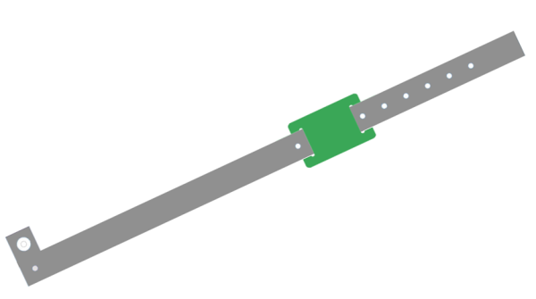 Custom Printed Silver L Shaped PVC Colour Tag Vinyl Wristbands