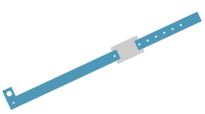 Custom Printed Light Blue L Shaped PVC Colour Tag Vinyl Wristbands