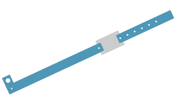 Custom Printed Light Blue L Shaped PVC Colour Tag Vinyl Wristbands