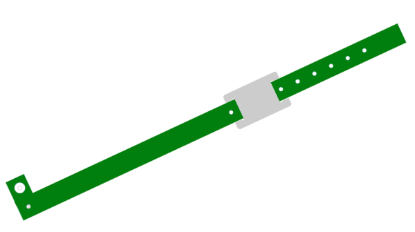 Custom Printed Green L Shaped PVC Colour Tag Vinyl Wristbands