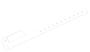 Custom Printed White L Shaped 1 Tab Vinyl Wristbands