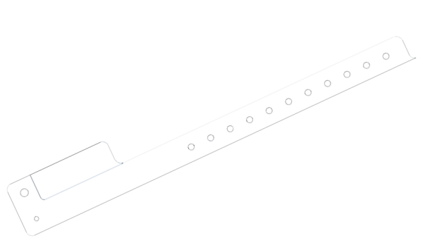 Custom Printed White L Shaped 1 Tab Vinyl Wristbands