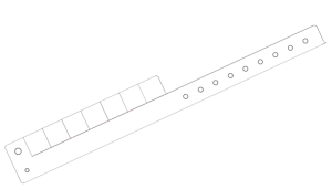 Custom Printed White L Shaped 7 Tabs Vinyl Wristbands
