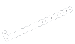 Plain White Wavey L Shaped Vinyl Wristbands
