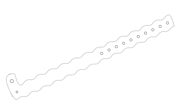 Plain White Wavey L Shaped Vinyl Wristbands