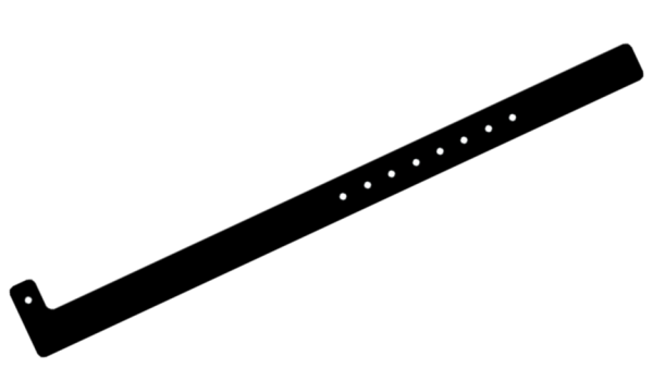 Custom Printed Black L Shaped 16mm Vinyl Wristbands