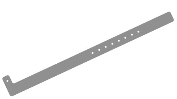Custom Printed Silver L Shaped 16mm Vinyl Wristbands
