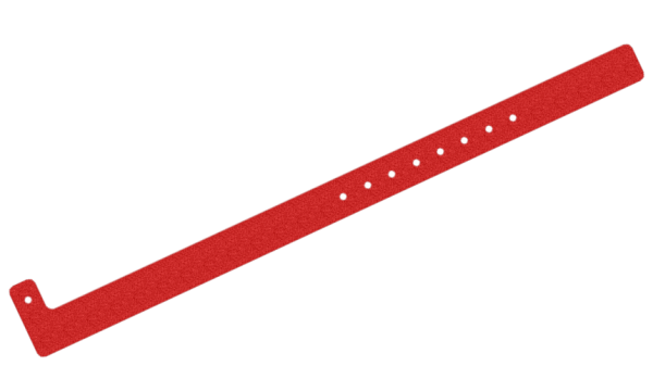 Custom Printed Red Glitter L Shaped 16mm Vinyl Wristbands