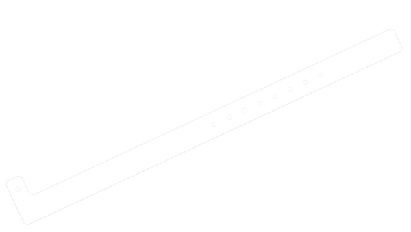 Custom Printed White L Shaped 16mm Vinyl Wristbands