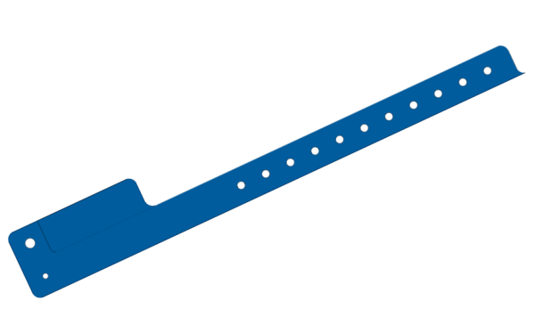 1000 Custom Printed Dark Blue L Shaped 1 Tab Vinyl Wristbands