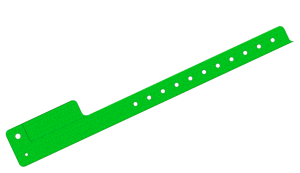 1000 Custom Printed Green Glitter L Shaped 1 Tab Vinyl Wristbands