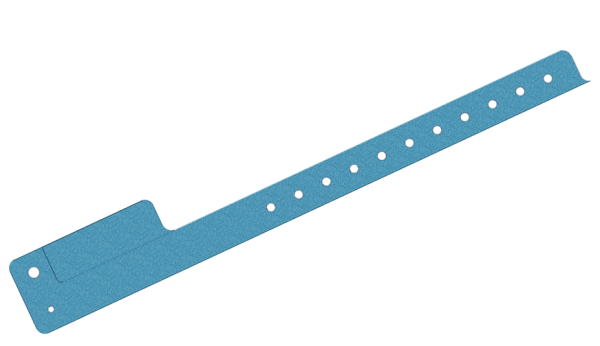 5000 Custom Printed Light Blue Glitter L Shaped 1 Tab Vinyl Wristbands