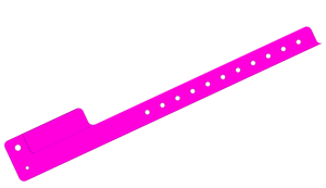 5000 Plain Pink L Shaped 1 Tab Vinyl Wristbands