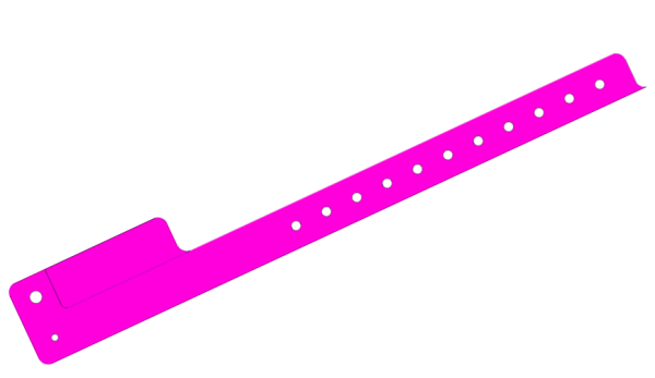 5000 Plain Pink L Shaped 1 Tab Vinyl Wristbands
