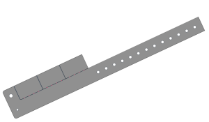 5000 Plain Silver L Shaped 3 Tabs Vinyl Wristbands
