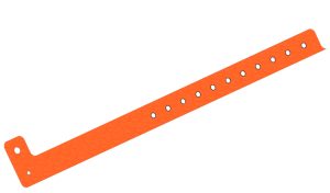 1000 Custom Printed Orange Glitter L Shaped 19mm Vinyl Wristbands