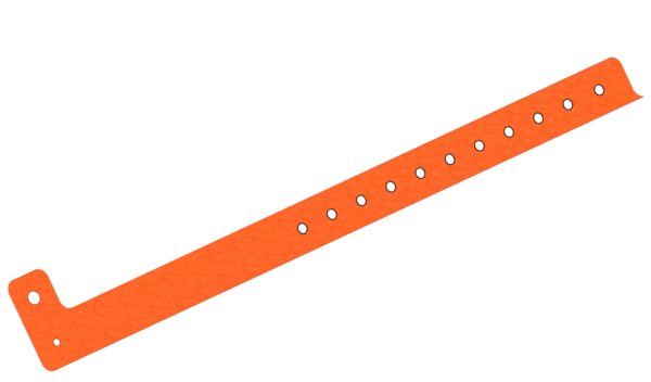 1000 Custom Printed Orange Glitter L Shaped 19mm Vinyl Wristbands