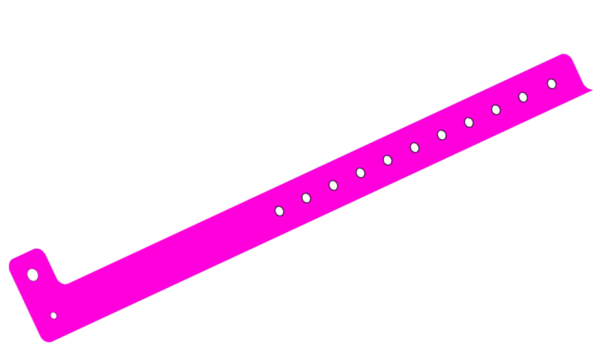 1000 Custom Printed Pink L Shaped 19mm Vinyl Wristbands