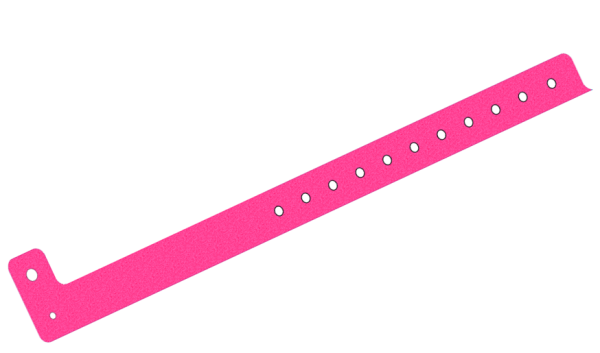 1000 Plain Pink Glitter L Shaped 19mm Vinyl Wristbands