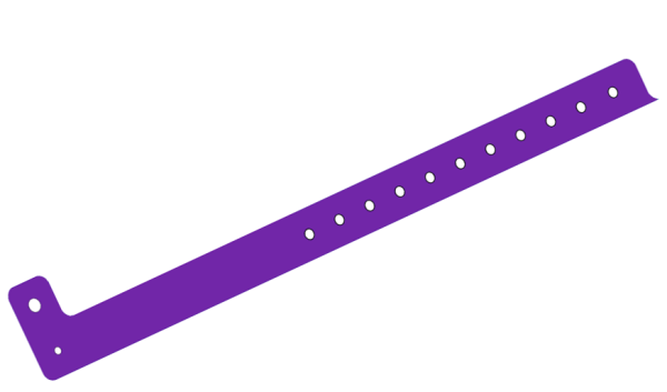 1000 Plain Purple L Shaped 19mm Vinyl Wristbands