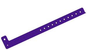 200 Custom Printed Purple Glitter L Shaped 19mm Vinyl Wristbands