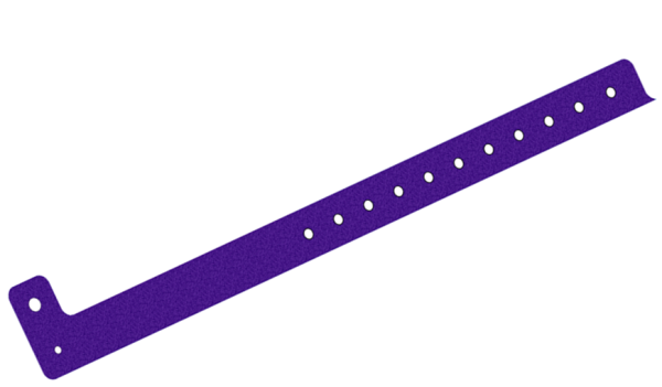 200 Custom Printed Purple Glitter L Shaped 19mm Vinyl Wristbands