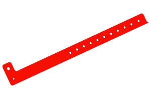 500 Custom Printed Red L Shaped 19mm Vinyl Wristbands