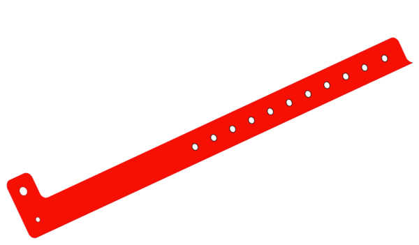 500 Custom Printed Red L Shaped 19mm Vinyl Wristbands