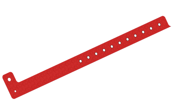 200 Custom Printed Red Glitter L Shaped 19mm Vinyl Wristbands