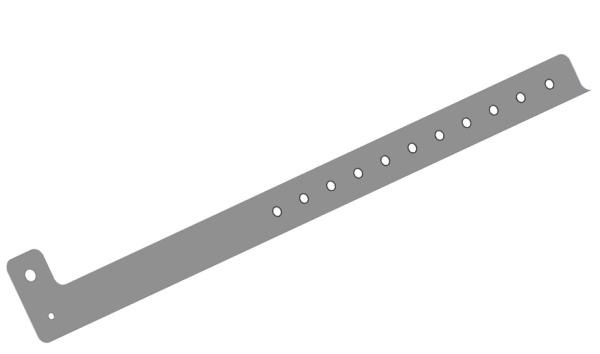 1000 Plain Silver L Shaped 19mm Vinyl Wristbands