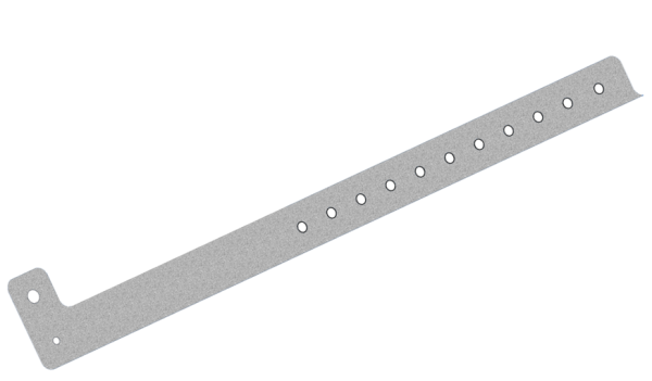 500 Plain Silver Glitter L Shaped 19mm Vinyl Wristbands