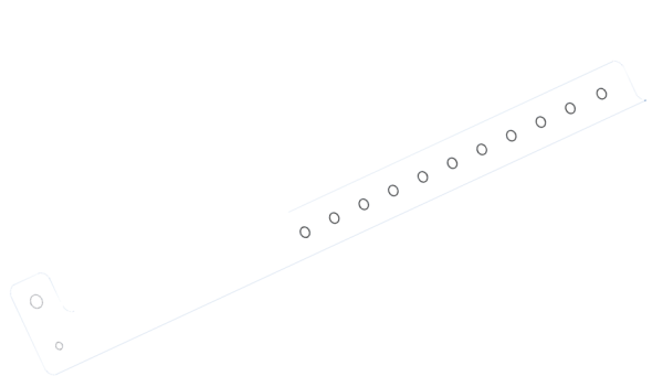 5000 Plain White L Shaped 19mm Vinyl Wristbands