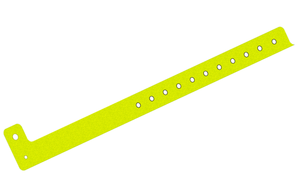 5000 Custom Printed Yellow Glitter L Shaped 19mm Vinyl Wristbands