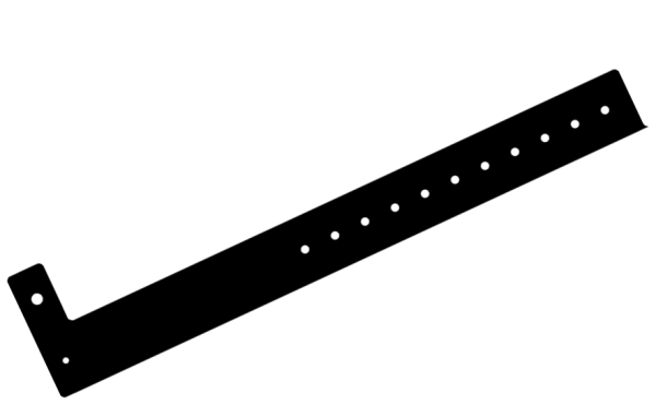 200 Custom Printed Black L Shaped 25mm Vinyl Wristbands