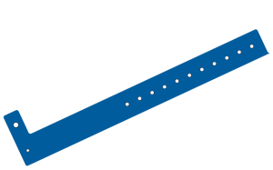 5000 Custom Printed Dark Blue L Shaped 25mm Vinyl Wristbands