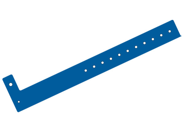 5000 Custom Printed Dark Blue L Shaped 25mm Vinyl Wristbands