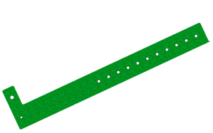 1000 Custom Printed Dark Green Glitter L Shaped 25mm Vinyl Wristbands