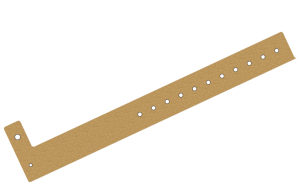 1000 Custom Printed Gold Glitter L Shaped 25mm Vinyl Wristbands