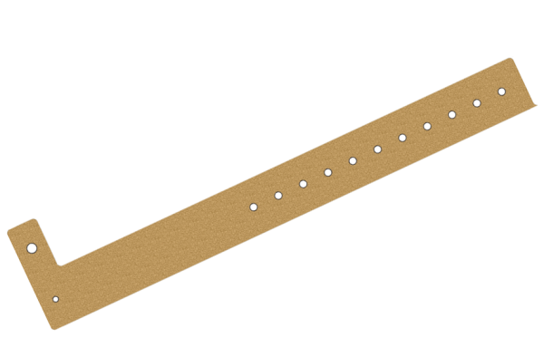 1000 Custom Printed Gold Glitter L Shaped 25mm Vinyl Wristbands