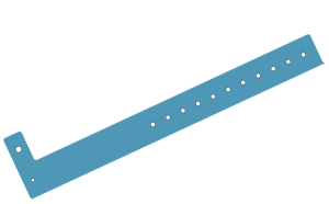 500 Plain Light Blue L Shaped 25mm Vinyl Wristbands
