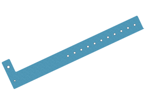 100 Plain Light Blue Glitter L Shaped 25mm Vinyl Wristbands