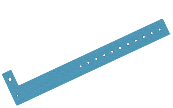 100 Plain Light Blue Glitter L Shaped 25mm Vinyl Wristbands