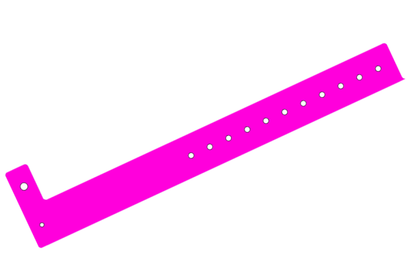 5000 Plain Pink L Shaped 25mm Vinyl Wristbands