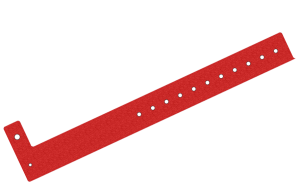 200 Plain Red Glitter L Shaped 25mm Vinyl Wristbands
