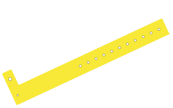 5000 Plain Yellow L Shaped 25mm Vinyl Wristbands